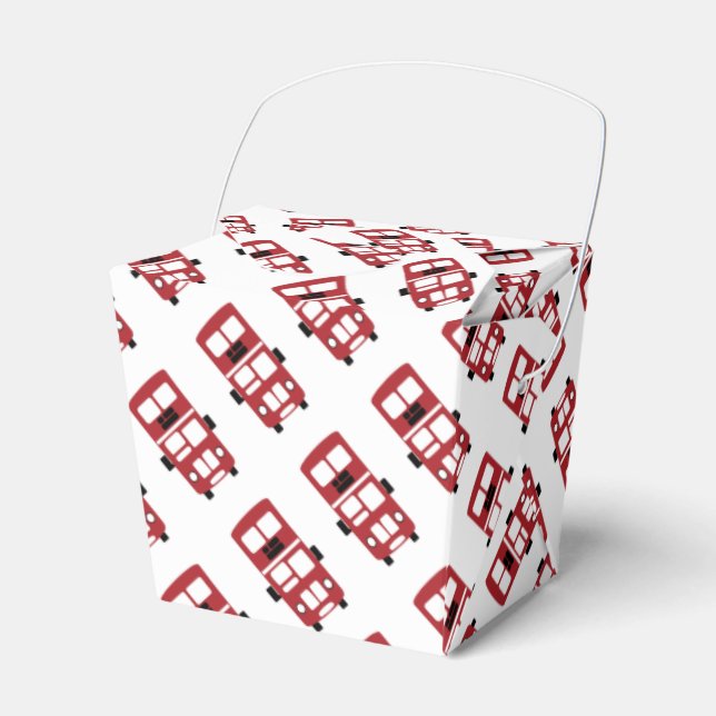 Red double-decker bus party favour box (Front Side)