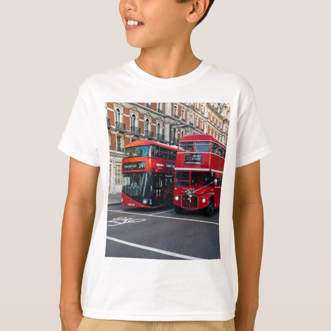 Red Double Decker Buses T-Shirt (Front)