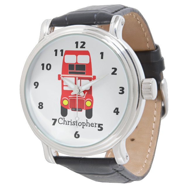Red Double Decker Design  Watch (Angled)