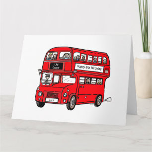 Red Double Decker London Bus Birthday Card