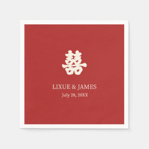 Red Double Happiness Chinese calligraphy asian   N Napkin