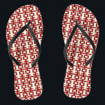 Red Double Happiness Chinese Wedding Flip Flops<br><div class="desc">Minimalist chinese double happiness design in simple red and white pattern. A chic and classy asian themed wedding design for the modern and stylish couple. The double happiness is a very auspicious and good luck symbol used in all oriental weddings and celebrations. Designed by fat*fa*tin. Easy to customise with your...</div>