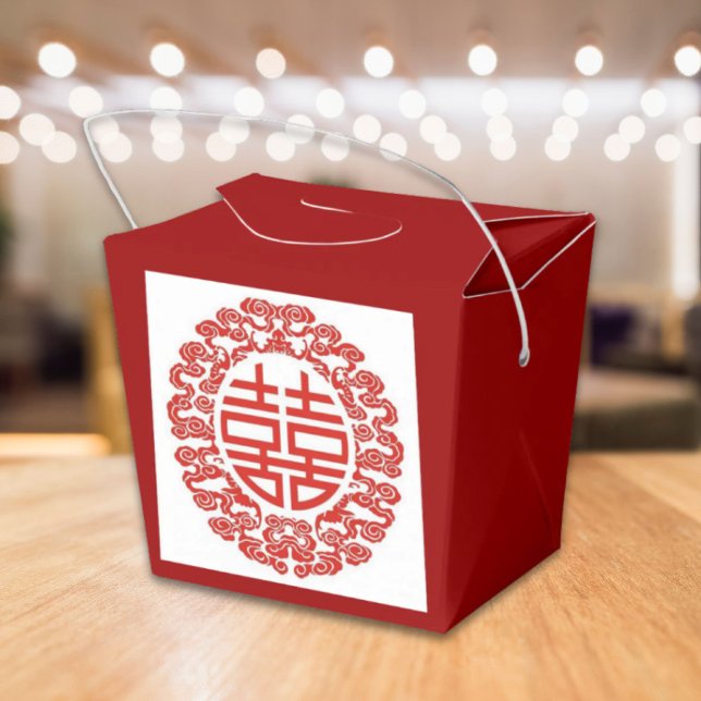 red double happiness modern chinese wedding favour box (red double happiness modern chinese wedding favor boxes)