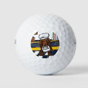 Red Doxie Chef Golf Balls