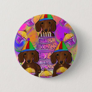 Red Doxies 6 Cm Round Badge