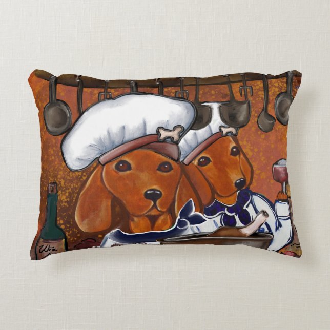 Red Doxies Decorative Cushion (Front)