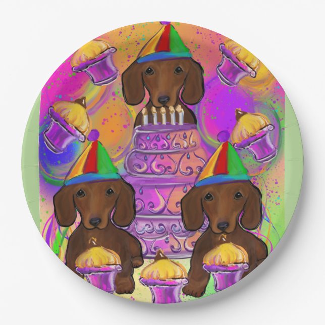Red Doxies Paper Plate (Front)