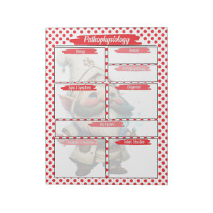 Red Dr. Gnome Nursing - Pathophysiology Template Notepad