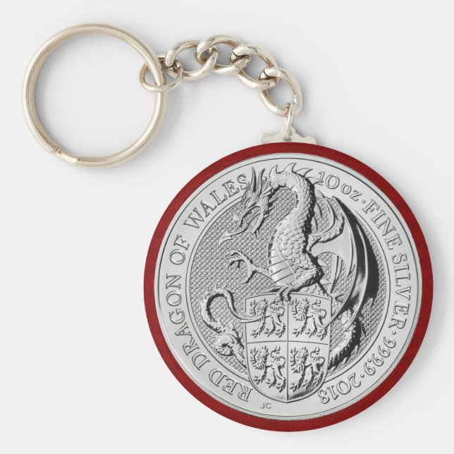 RED DRAGON 0F WALES COIN KEY RING (Front)