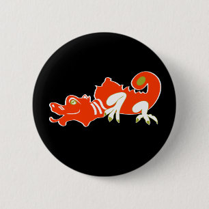 Red dragon 6 cm round badge