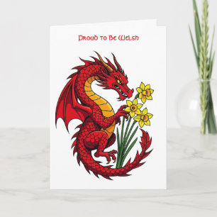 Red Dragon And Daffodils Design Card