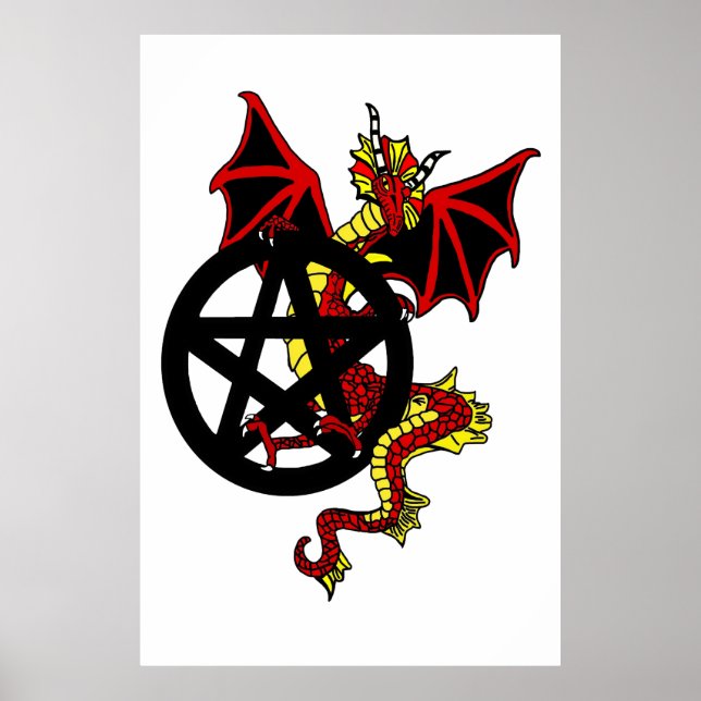 Red Dragon and Pentacle Poster (Front)
