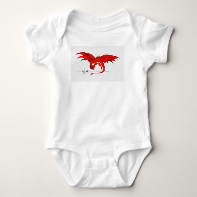 Red dragon baby body suit bodysuit (Front)