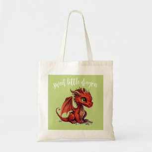 Red Dragon birth stat purple green watercolor Tote Bag