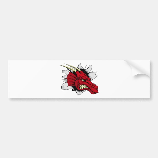Red dragon breakthrough bumper sticker (Front)