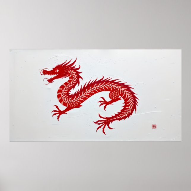 Red Dragon Canvas Poster (Front)