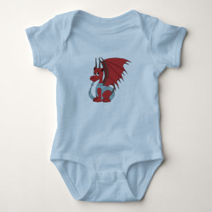 Red Dragon Cartoon Baby Bodysuit