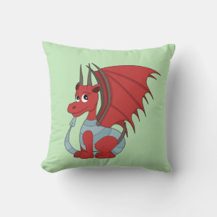 Red Dragon Cartoon  Cushion