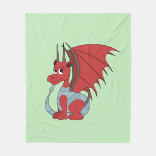 Red Dragon Cartoon Fleece Blanket