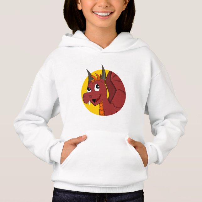 Red dragon cartoon hoodie (Front)