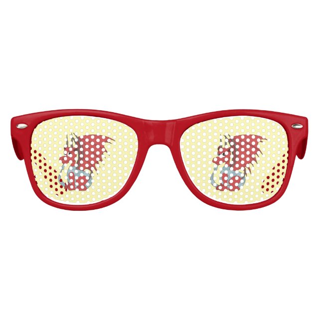 Red Dragon Cartoon  Kids Sunglasses (Front)