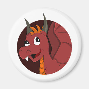 Red dragon cartoon magnet