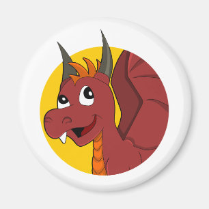 Red dragon cartoon  magnet