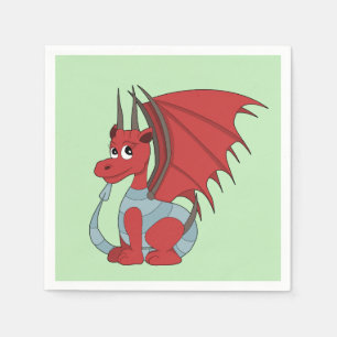 Red Dragon Cartoon  Napkin