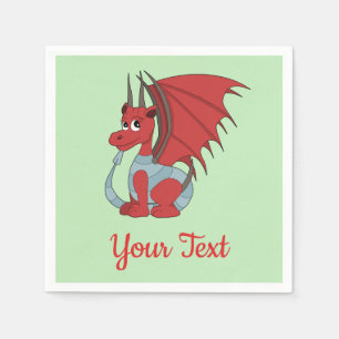 Red Dragon Cartoon  Napkins