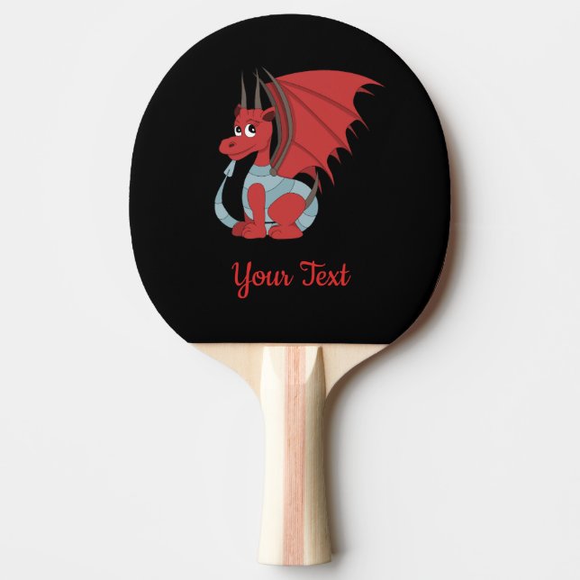 Red Dragon Cartoon  Ping Pong Paddle (Front)