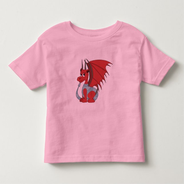 Red Dragon Cartoon  Toddler T-Shirt (Front)