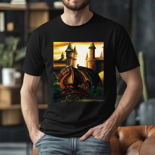Red Dragon Castle Fantasy T-Shirt (Creator Uploaded)