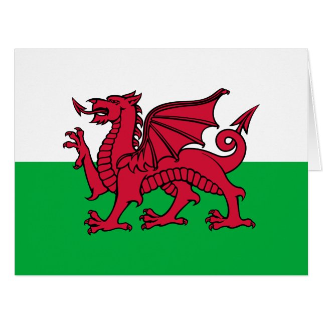 Red Dragon Celtic Flag of Wales & Welsh (Front Horizontal)