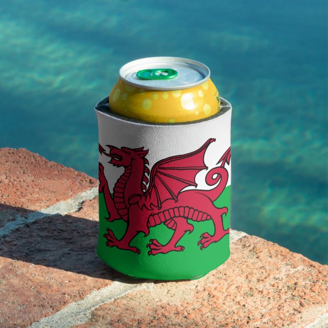 Red Dragon Celtic Flag of Wales & Welsh Can Cooler (In Situ Pool)