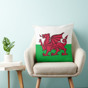Red Dragon Celtic Flag of Wales & Welsh Cushion