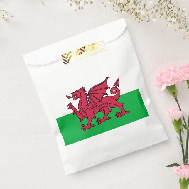 Red Dragon Celtic Flag of Wales & Welsh Favour Bag (Sealed)