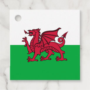 Red Dragon Celtic Flag of Wales & Welsh Favour Tags
