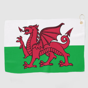 Red Dragon Celtic Flag of Wales & Welsh Golf Towel