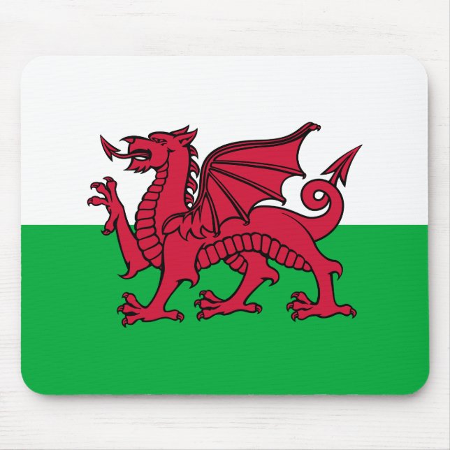 Red Dragon Celtic Flag of Wales & Welsh Mouse Pad (Front)