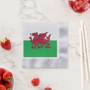 Red Dragon Celtic Flag of Wales & Welsh Napkin