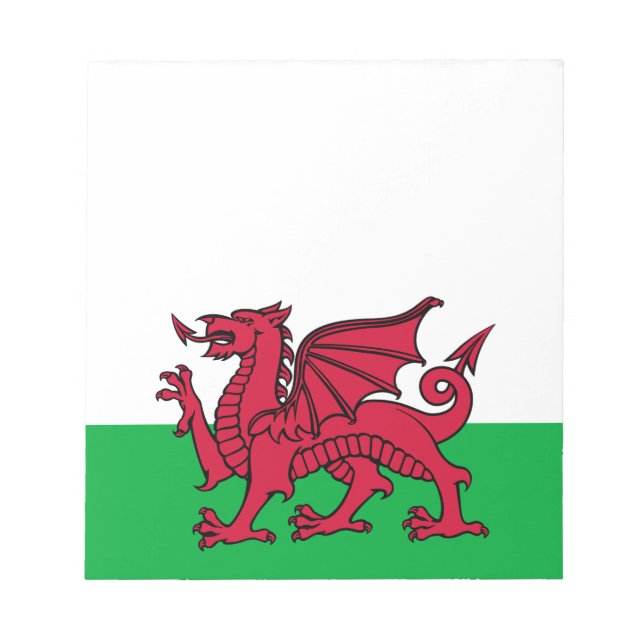 Red Dragon Celtic Flag of Wales & Welsh Notepad (Front)