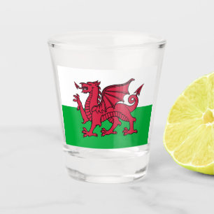 Red Dragon Celtic Flag of Wales & Welsh Shot Glass