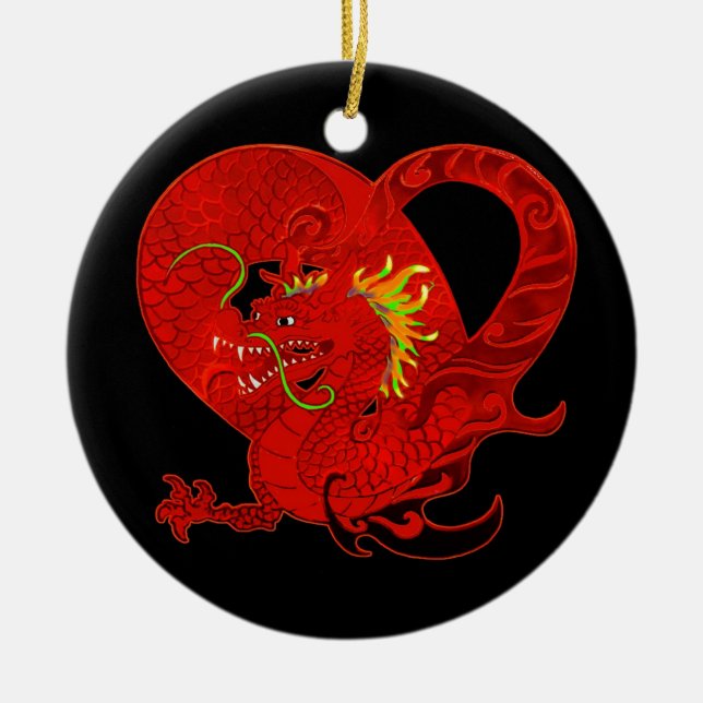 Red Dragon Christmas Ornament (Front)