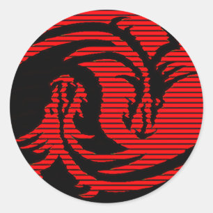 Red dragon    classic round sticker