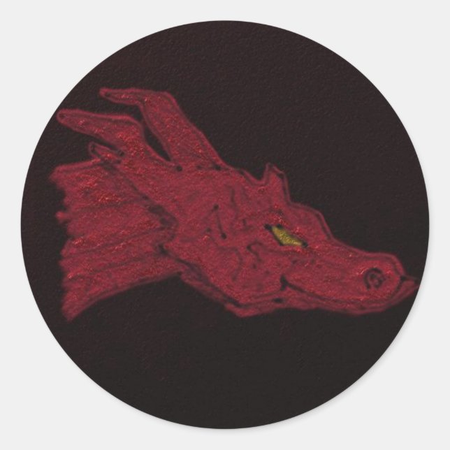 Red Dragon Classic Round Sticker (Front)
