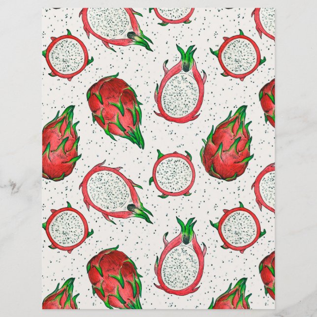 Red dragon fruit on off white (Front)