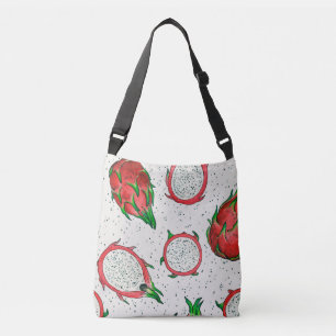 Red dragon fruit on off white crossbody bag
