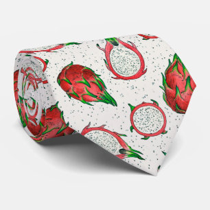 Red dragon fruit on off white tie