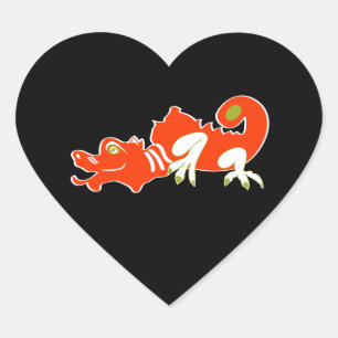 Red dragon heart sticker