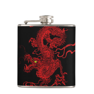 Red Dragon Hip Flask